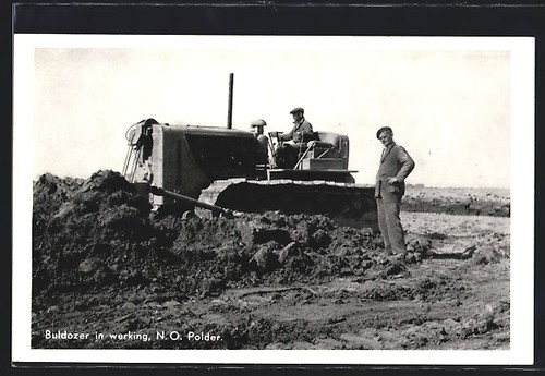 Carte postale polder buldozer - postale,