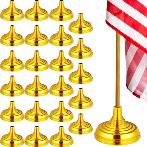 Pcs small flag stands - small, gold